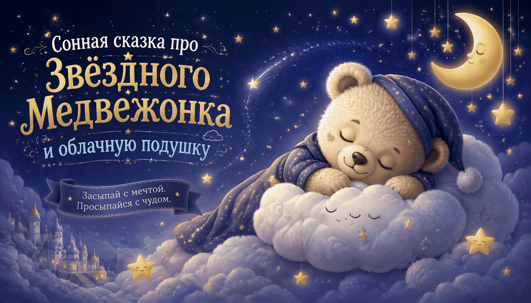 Сонная сказка про Звёздного Медвежонка и облачную подушку