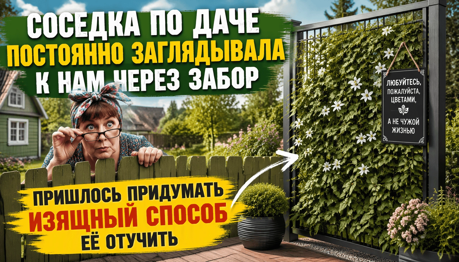 Соседка по даче постоянно заглядывала к нам через забор, пришлось её отучить