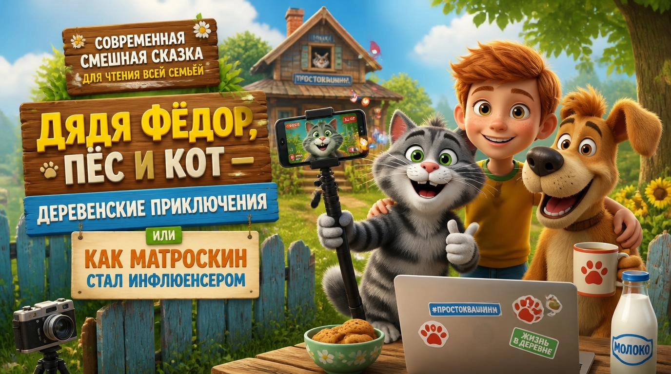 Современная сказка для чтения всей семьёй: Дядя Фёдор, пёс и кот — деревенские приключения