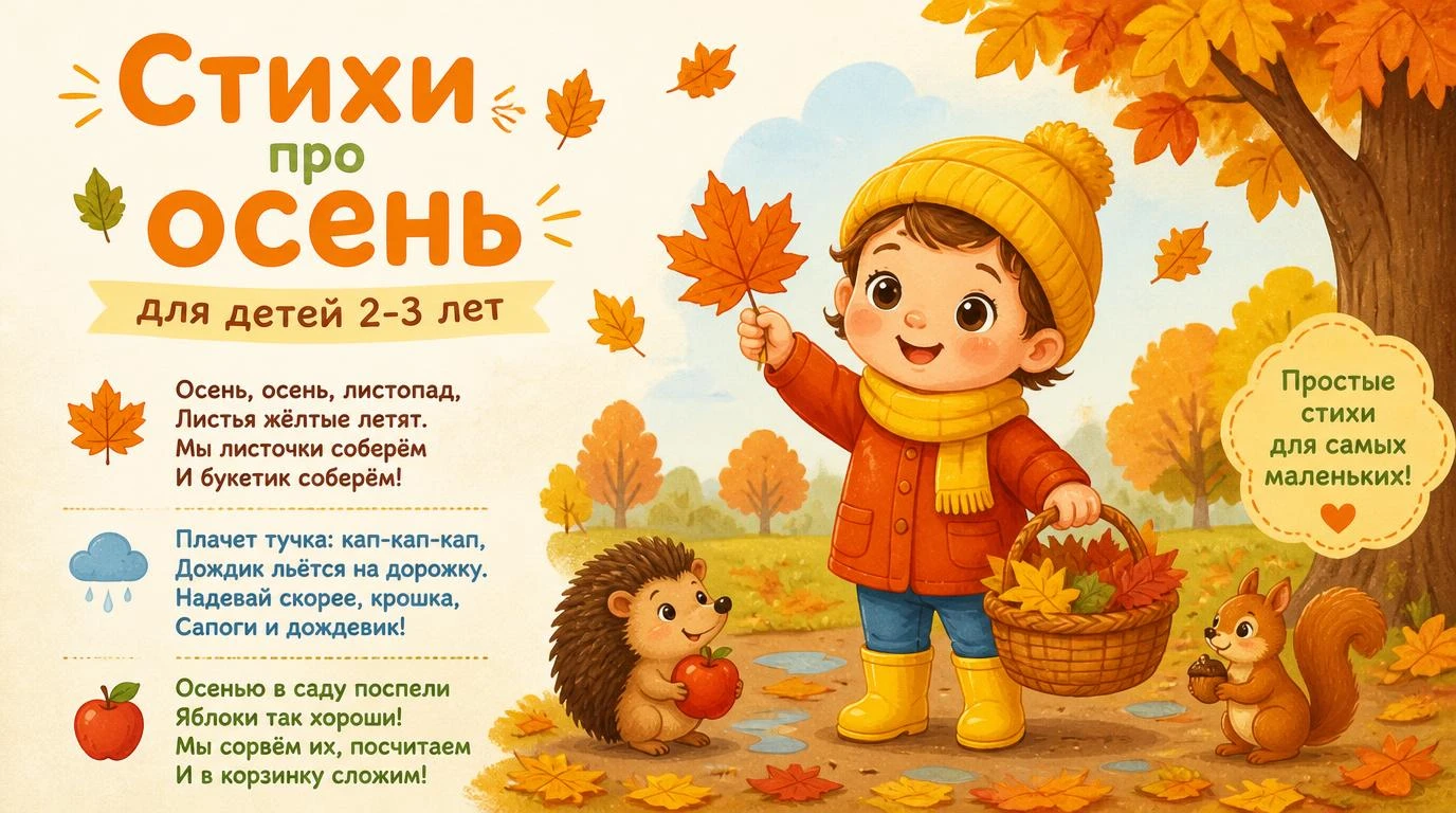 Стихи про осень для детей 2-3 лет