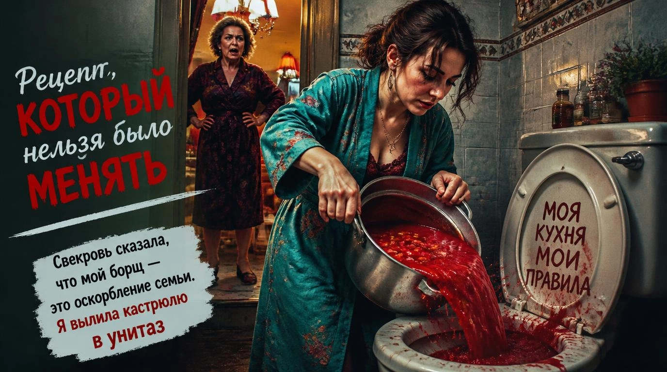 Свекровь сказала, что мой борщ — это оскорбление семьи. Я вылила кастрюлю в унитаз