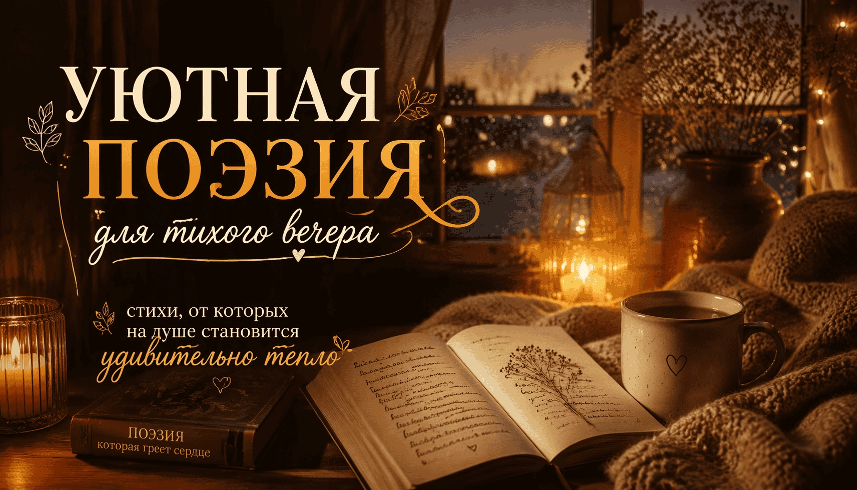 Уютная поэзия для тихого вечера: стихи, от которых на душе становится удивительно тепло