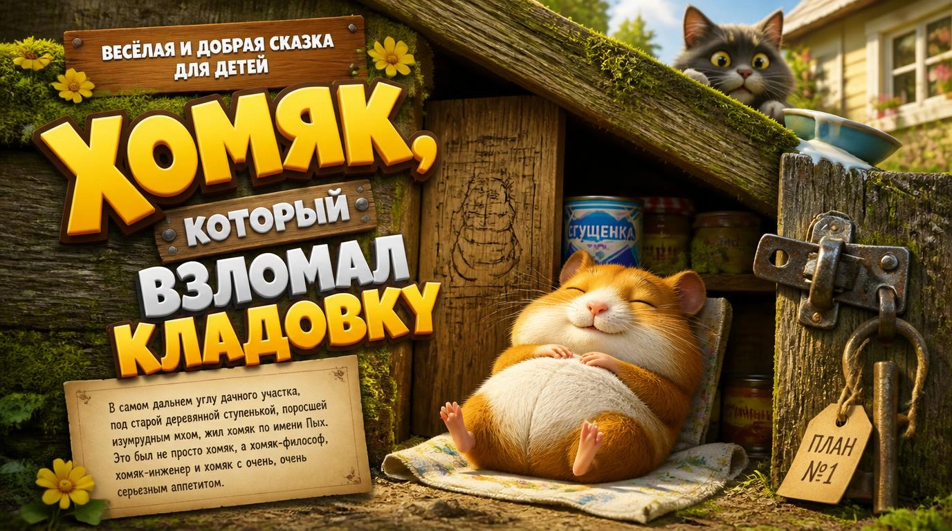 Весёлая и добрая сказка для детей: Хомяк, который взломал кладовку