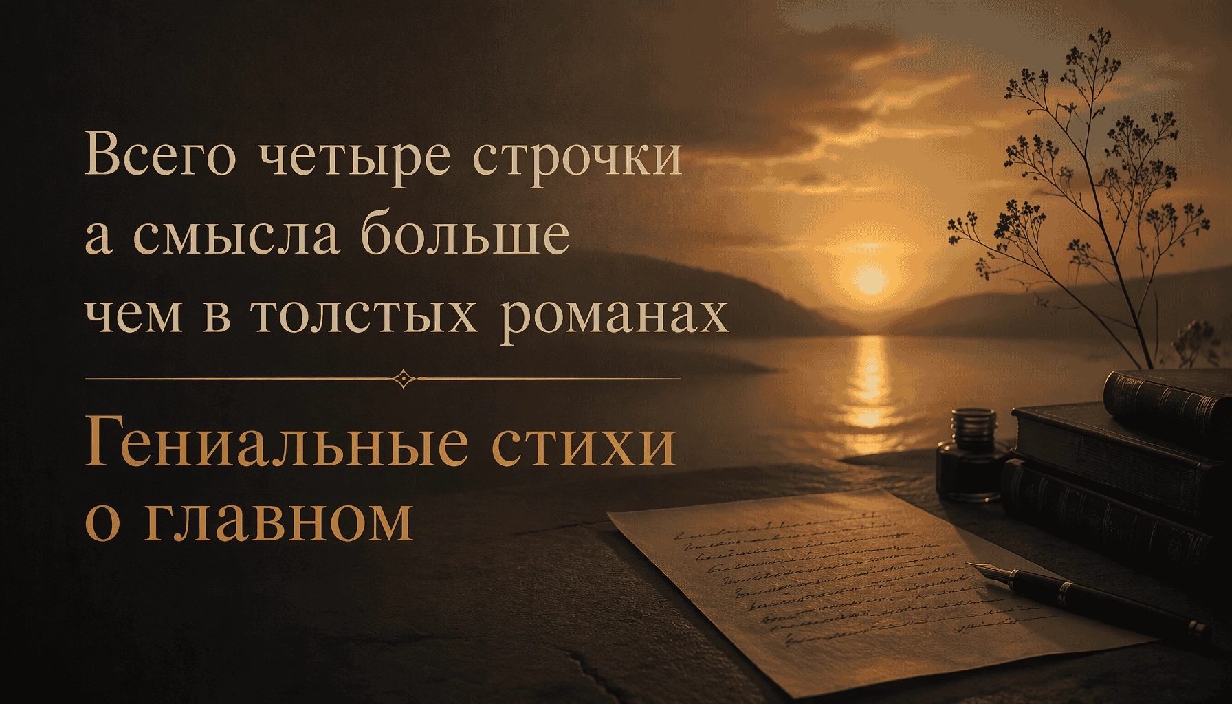 Всего четыре строчки, а смысла больше, чем в толстых романах, гениальные стихи о главном
