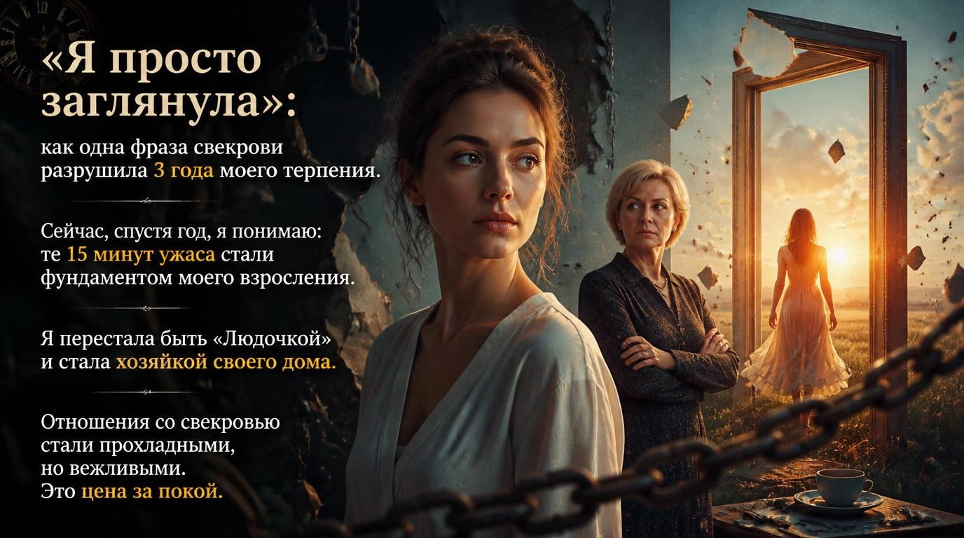 «Я просто заглянула»: как одна фраза свекрови разрушила 3 года моего терпения