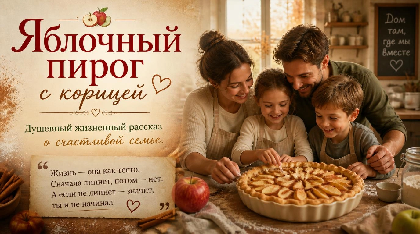 Яблочный пирог с корицей: Душевный жизненный рассказ о счастливой семье